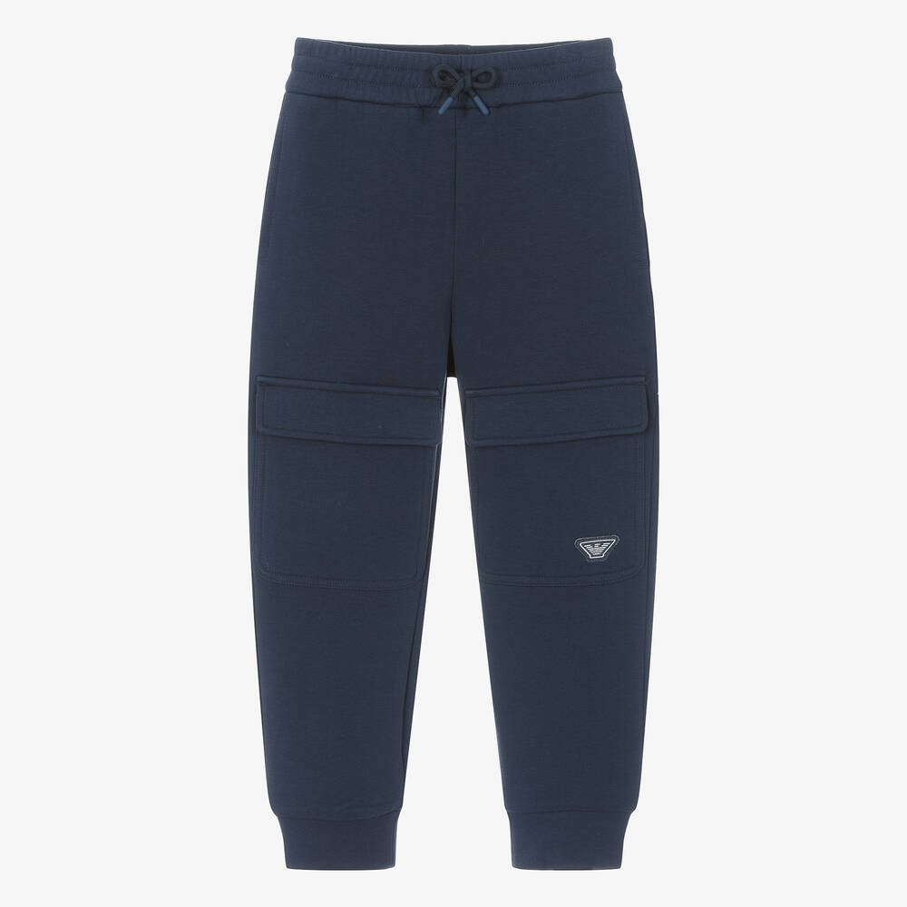 Emporio armani taped jogger sweat in navy on sale