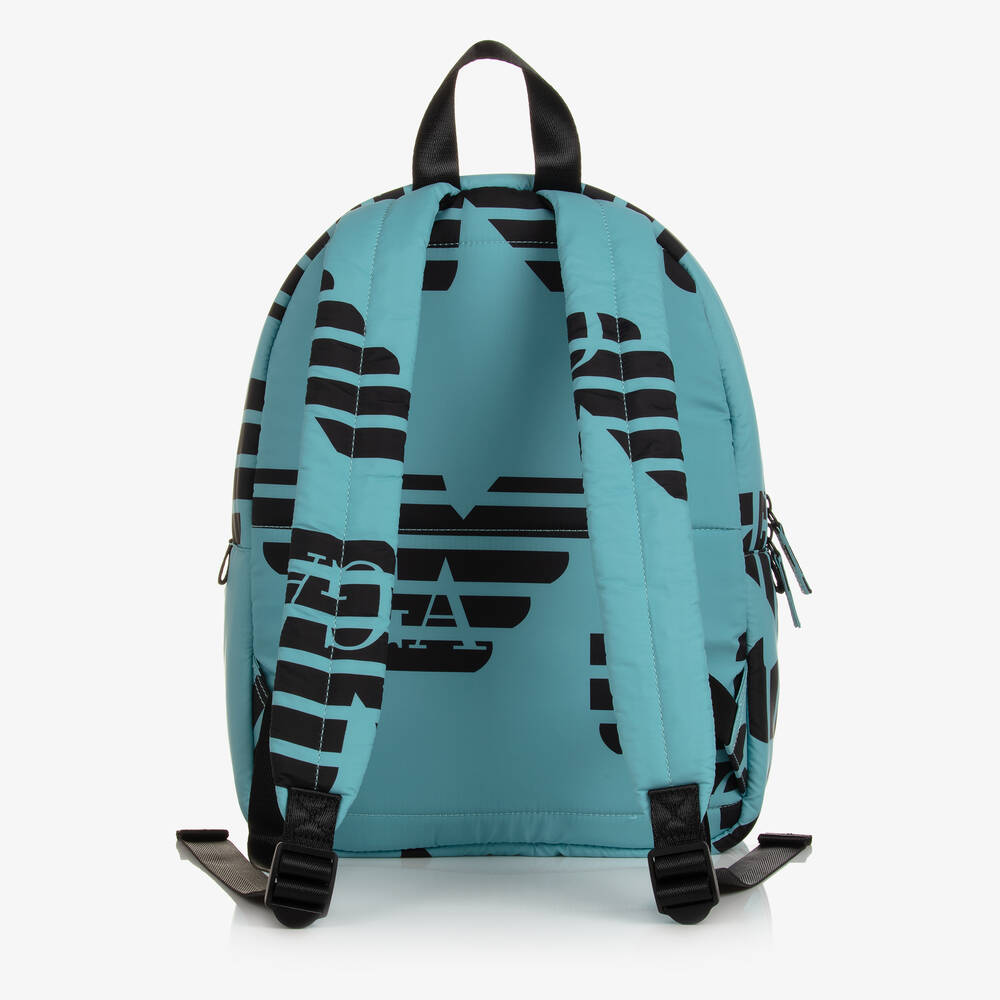 Emporio Armani-Boys Blue Eagle Logo Backpack (36cm) | Childrensalon Outlet