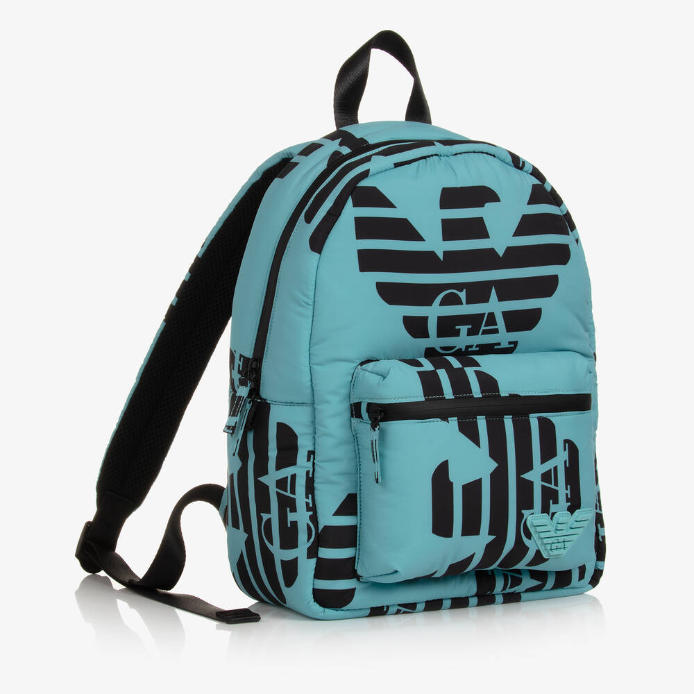 Emporio Armani-Boys Blue Eagle Logo Backpack (36cm) | Childrensalon Outlet