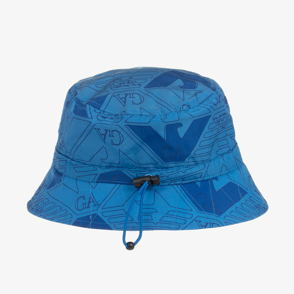 Emporio Armani Boys Blue Eagle Print Bucket Hat