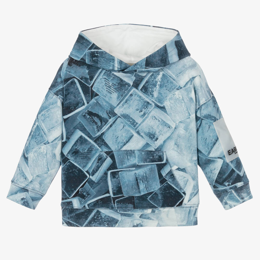 Emporio Armani - Blauer Earctic Eiswürfel-Hoodie (J)  | Childrensalon