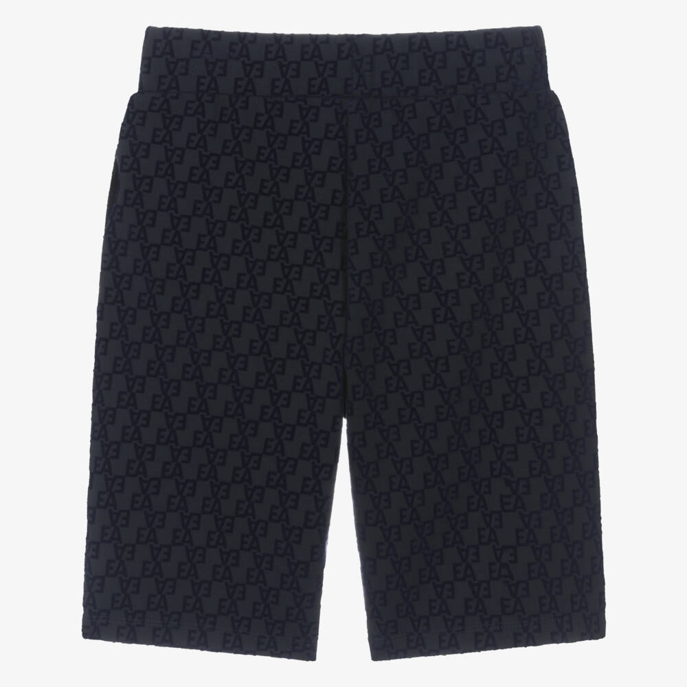 Emporio Armani-شورت أزرق للأولاد بشعار مطبوع | Childrensalon Outlet