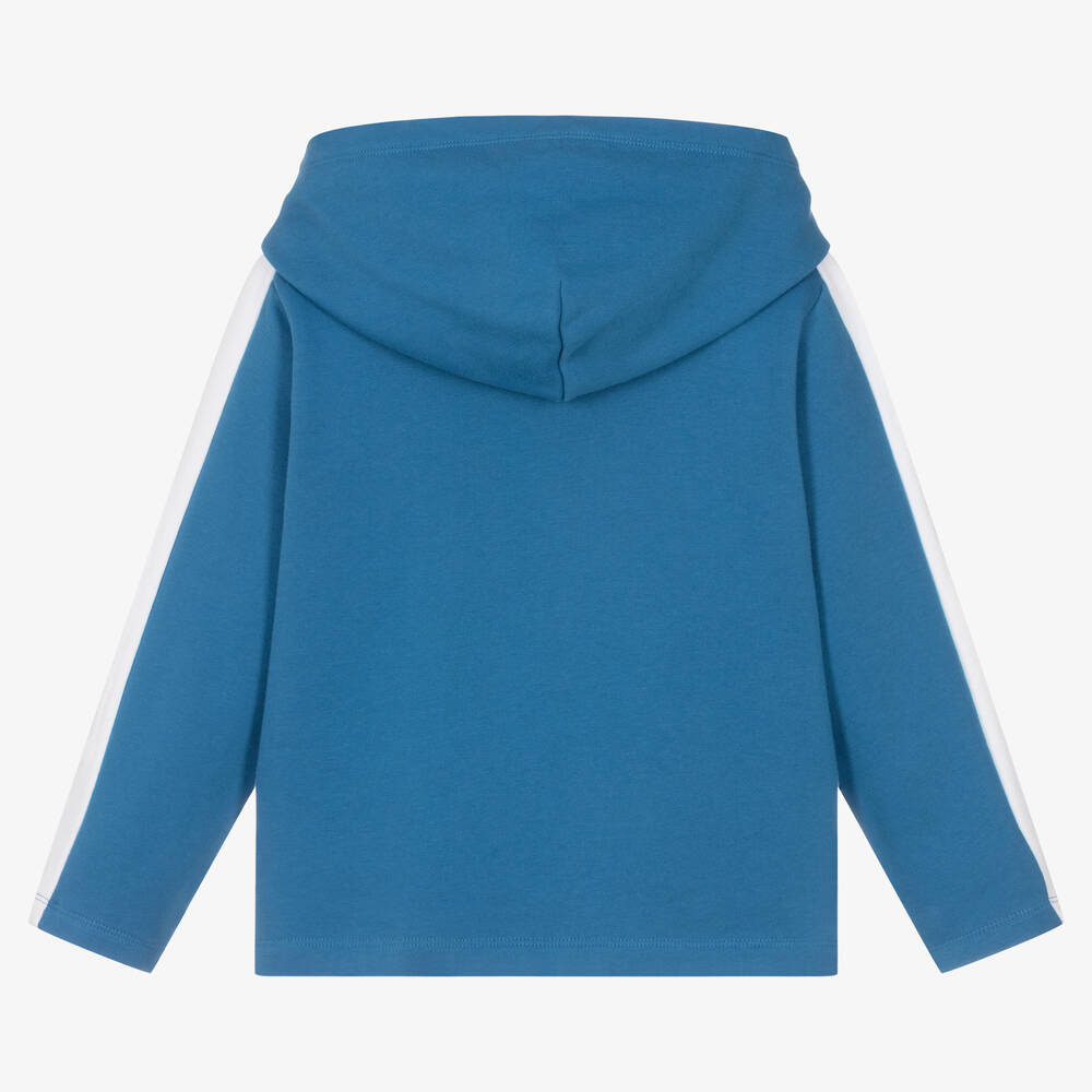 Emporio Armani-Boys Blue & Green Colourblock Hoodie | Childrensalon Outlet