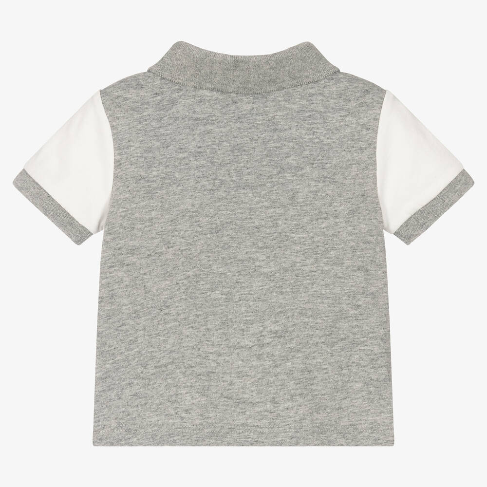 Emporio Armani-Сине-серая рубашка поло с цветовыми блоками | Childrensalon Outlet