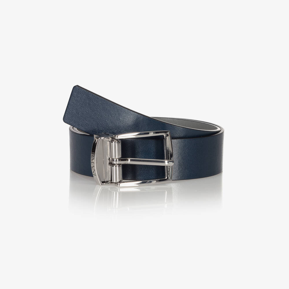 Emporio Armani - Boys Blue & Grey Reversible Belt | Childrensalon