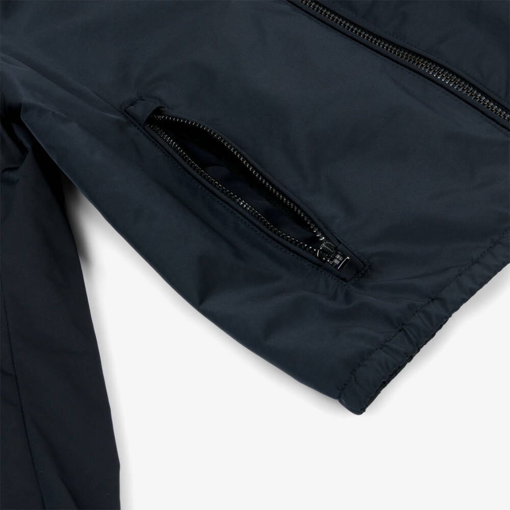 Emporio Armani-جاكيت تويل أزرق بغطاء للرأس للأولاد | Childrensalon Outlet