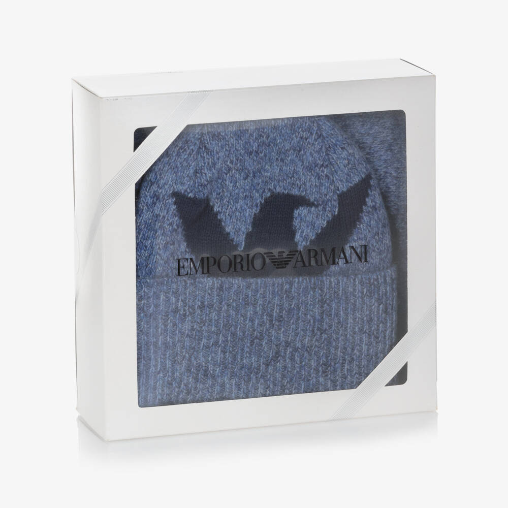 Emporio Armani-Boys Blue Iconic Knit Set | Childrensalon Outlet