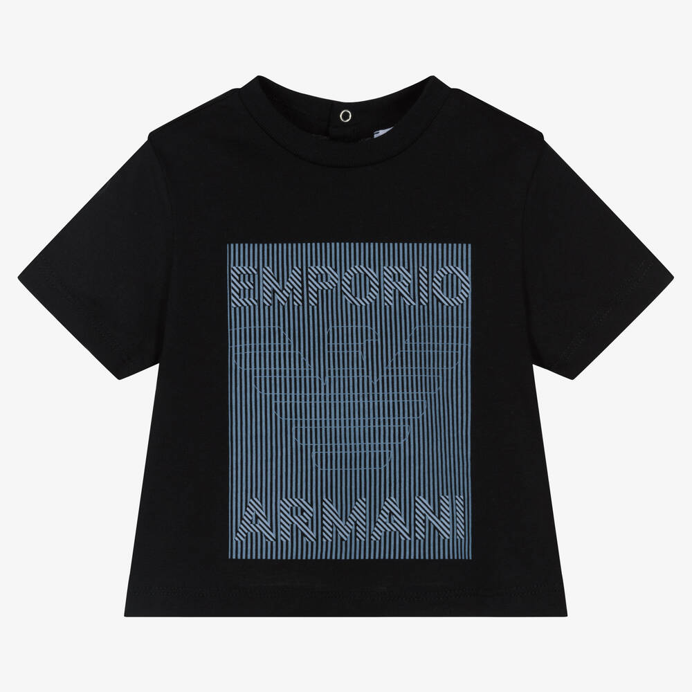 Emporio Armani - تيشيرت أطفال ولادي قطن لون كحلي | Childrensalon