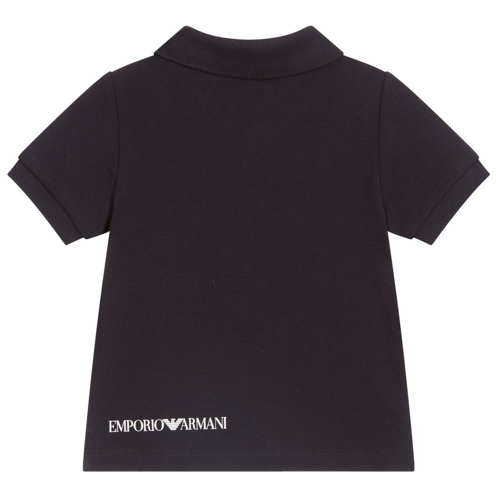 Emporio Armani-Синяя рубашка поло с логотипом для мальчиков | Childrensalon Outlet