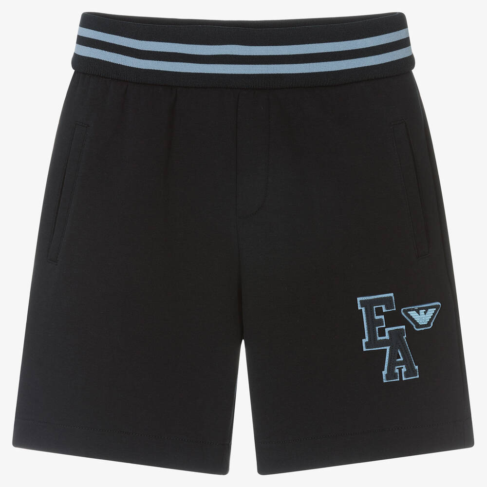 Emporio Armani - Boys Blue Logo Shorts | Childrensalon