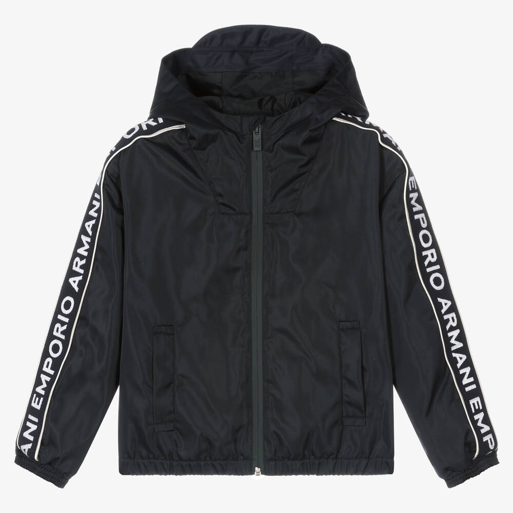 Armani exchange logo tape hooded puffer jacket hot sale