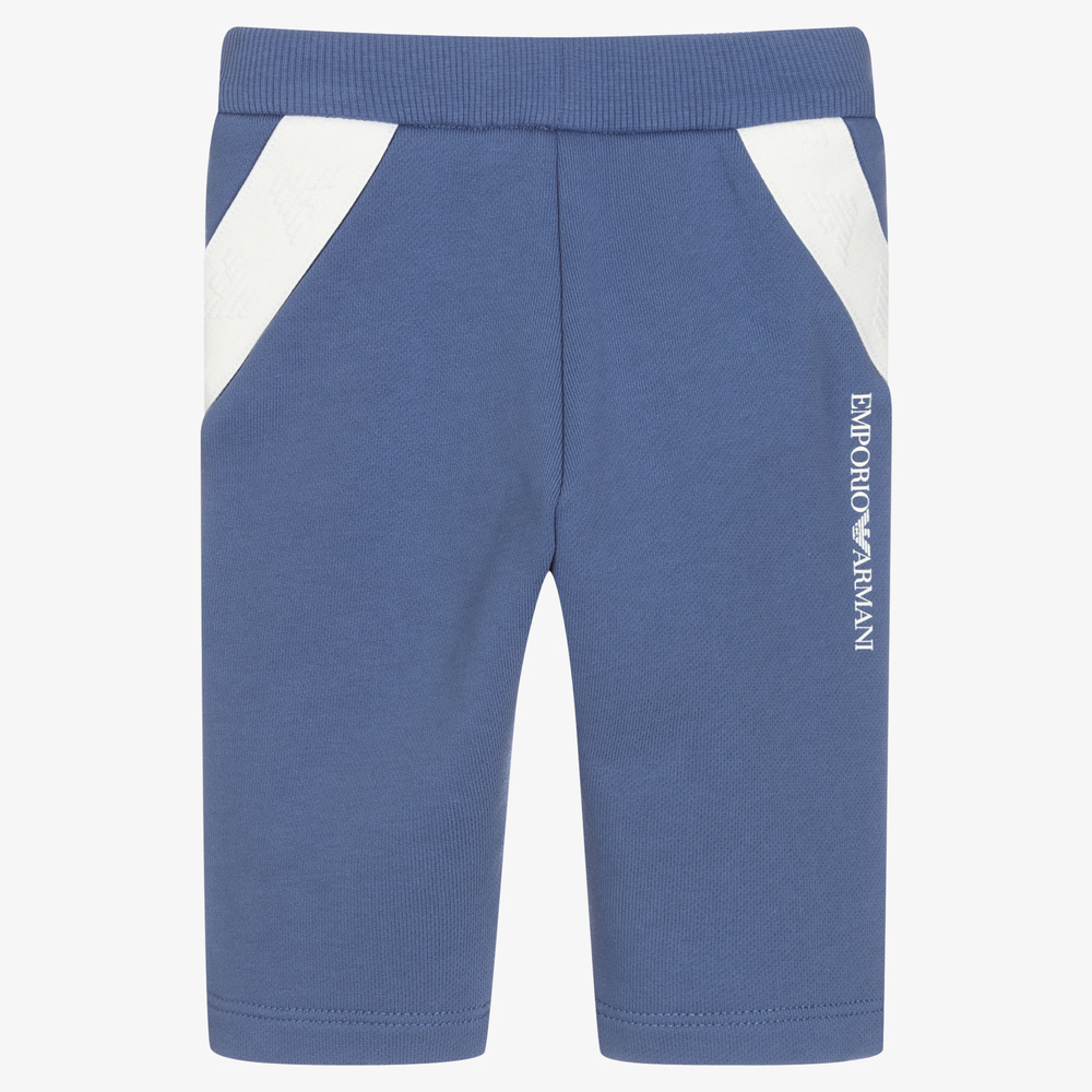 Emporio Armani - Boys Blue Logo Tape Joggers | Childrensalon