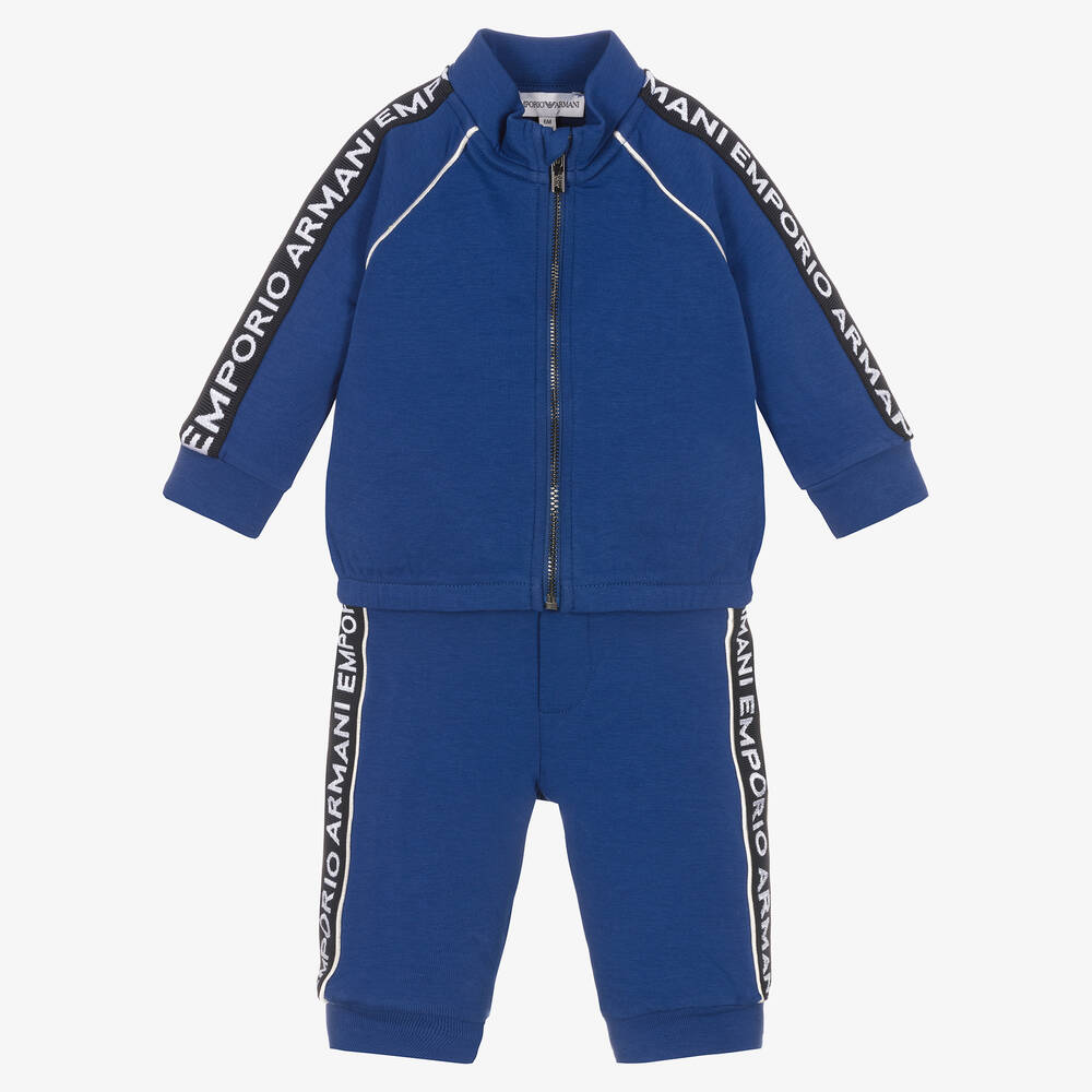 Emporio Armani - Boys Blue Logo Tracksuit | Childrensalon