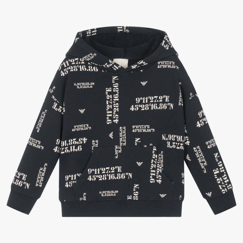 Emporio Armani-Синяя худи из органического хлопка | Childrensalon Outlet