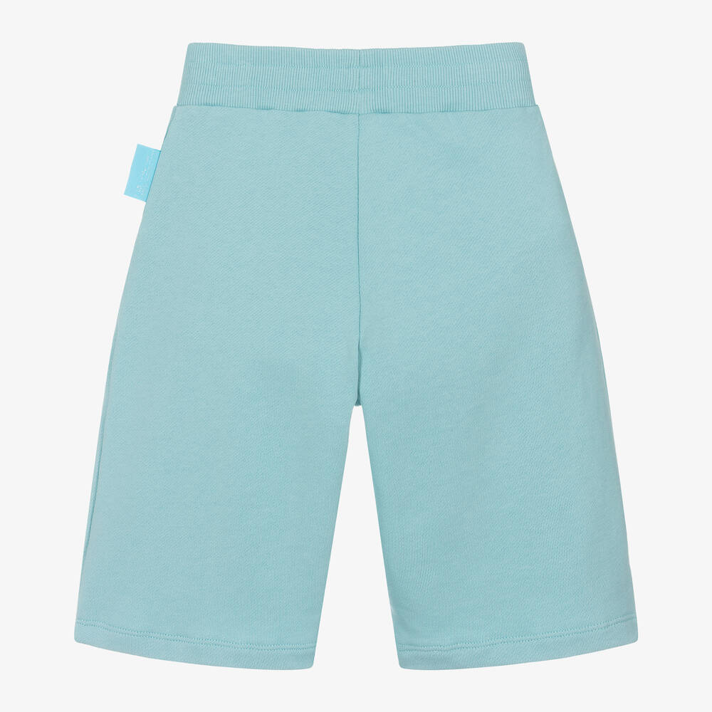 Emporio Armani-Boys Blue Organic Cotton Smurfs Shorts | Childrensalon Outlet