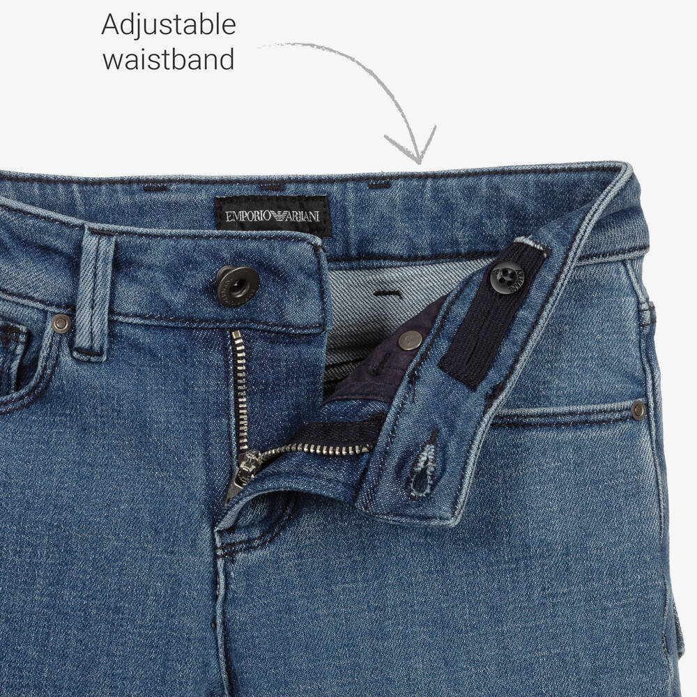 Emporio Armani-Boys Blue Regular Fit Jeans | Childrensalon Outlet