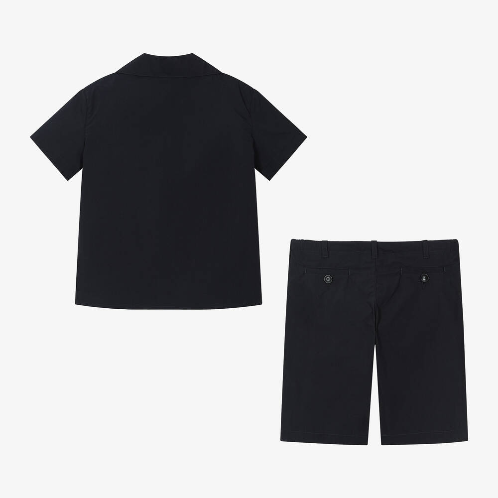 Emporio Armani-Boys Blue Shirt & Shorts Set | Childrensalon Outlet