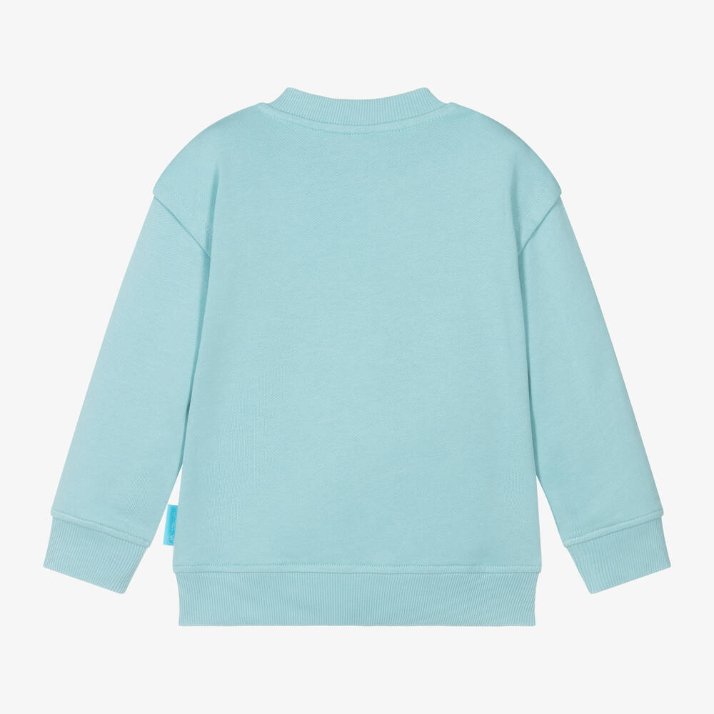 Emporio Armani-Boys Blue Smurf Cotton Sweatshirt | Childrensalon Outlet