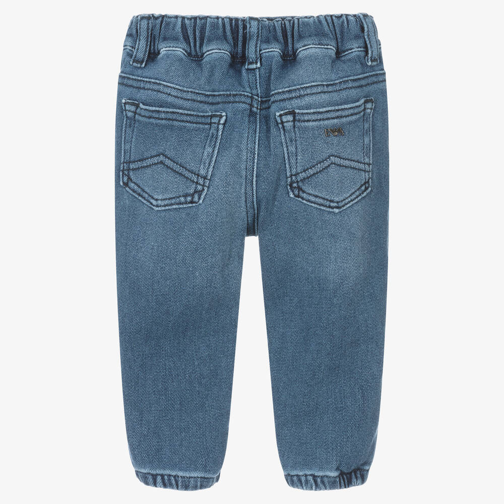 Emporio Armani-جينز قطن دنيم ستريتش لون أزرق للأولاد | Childrensalon Outlet