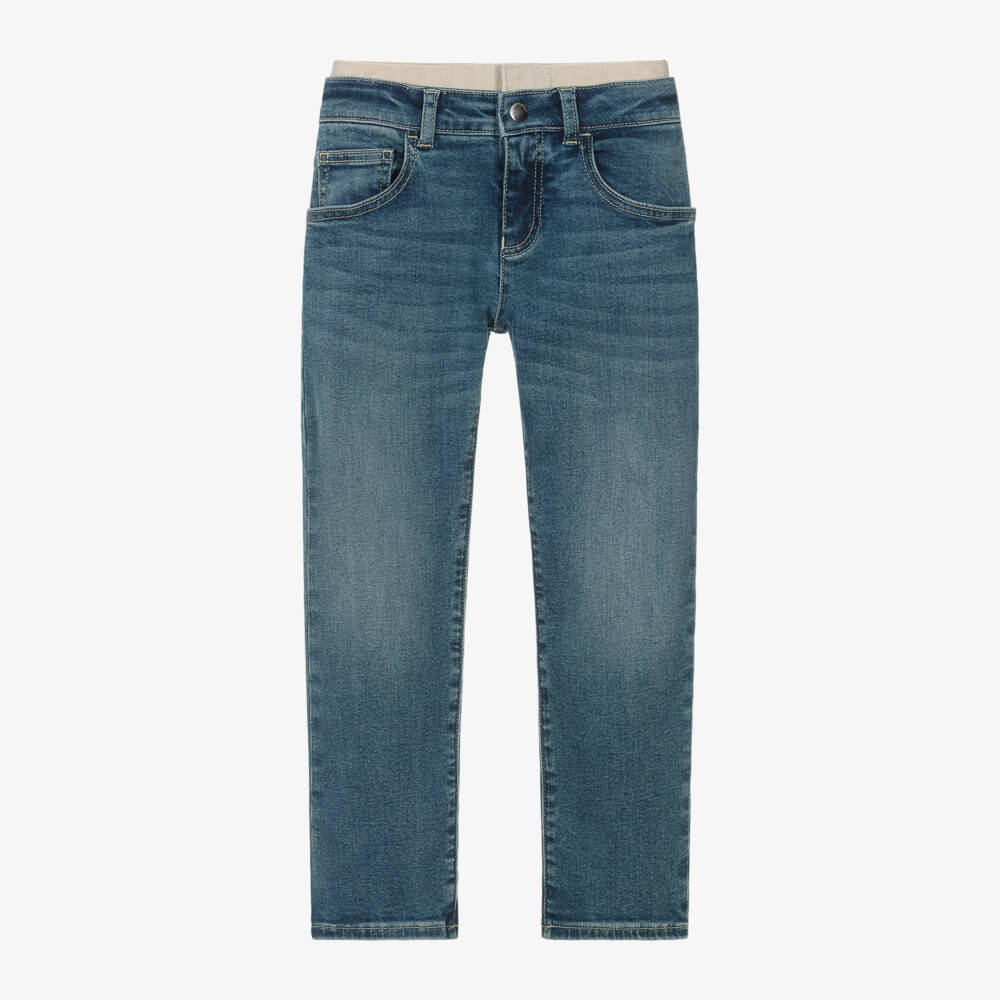 Emporio Armani-Джинсы синие стрейчевые для мальчиков | Childrensalon Outlet