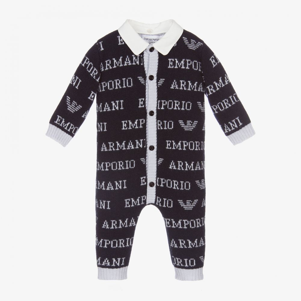 Emporio Armani - Blauer Woll-Seiden-Overall (J) | Childrensalon