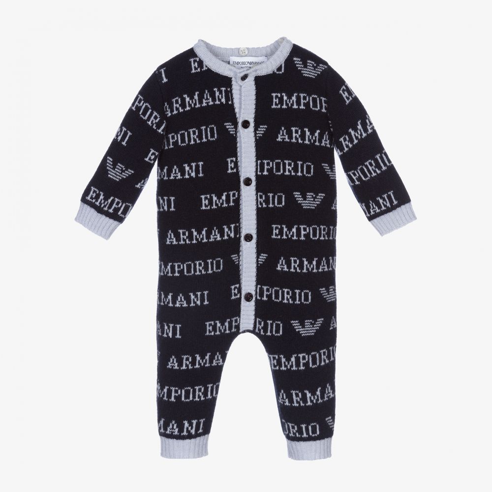 Emporio Armani Blauer Woll Seiden Overall J Childrensalon Outlet