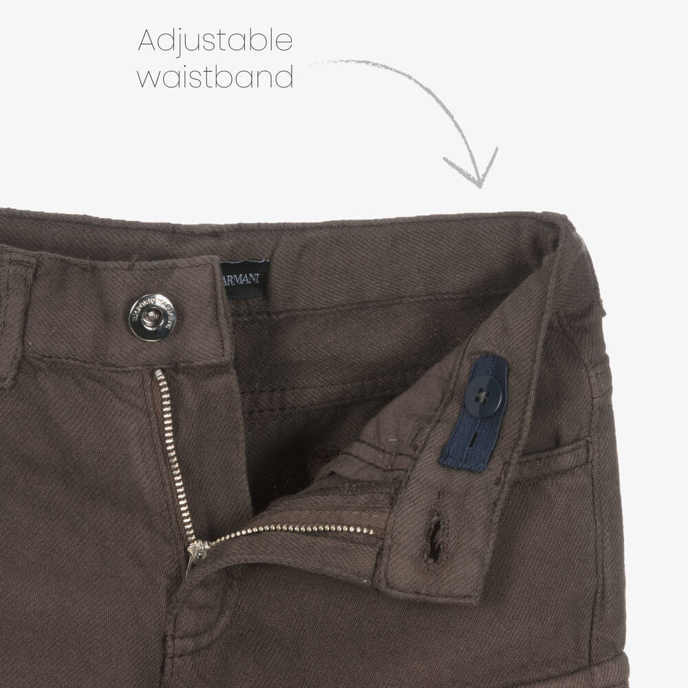 إمبوريو أرماني-بنطلون كارغو قطن عضوي لون بني للأولاد | Childrensalon Outlet