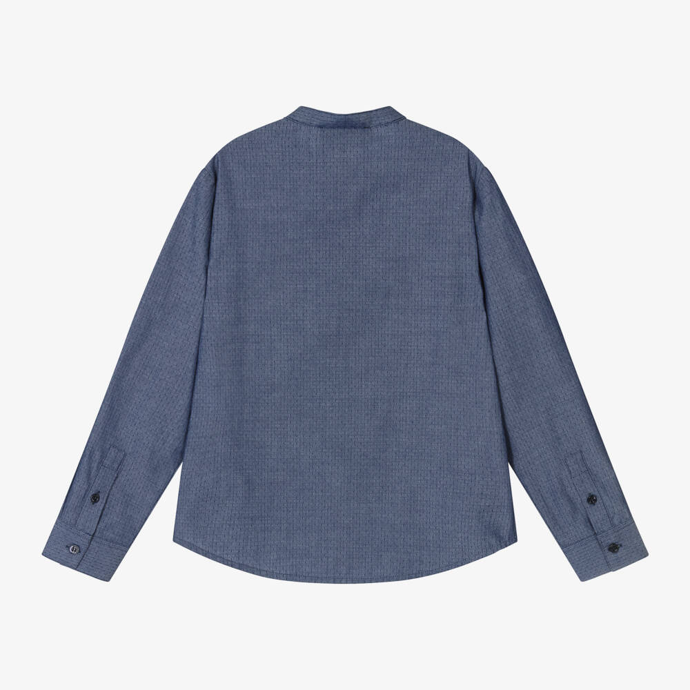 Emporio Armani-Boys Chambray Logo Top | Childrensalon Outlet