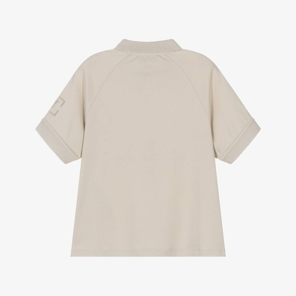 Emporio Armani-Boys Classic Beige Polo Top | Childrensalon Outlet