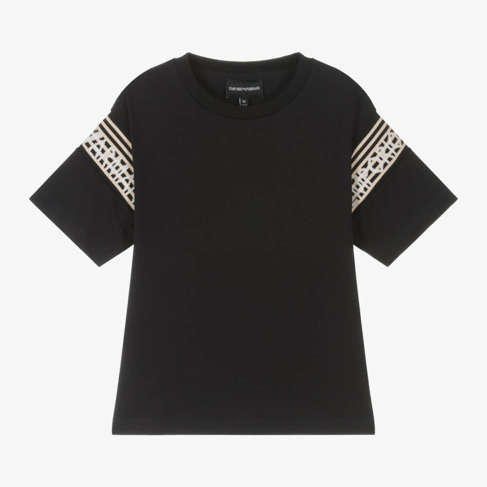 Emporio Armani-تيشيرت كلاسيكي أزرق للأولاد | Childrensalon Outlet