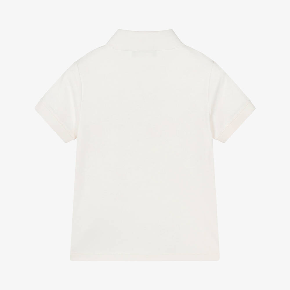 Emporio Armani-Классическая кремовая рубашка поло с логотипом для мальчиков | Childrensalon Outlet