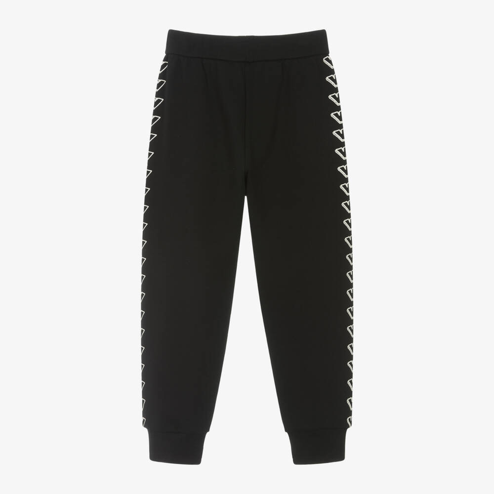 Emporio Armani-بنطلون رياضي قطن لون أسود للأولاد | Childrensalon Outlet