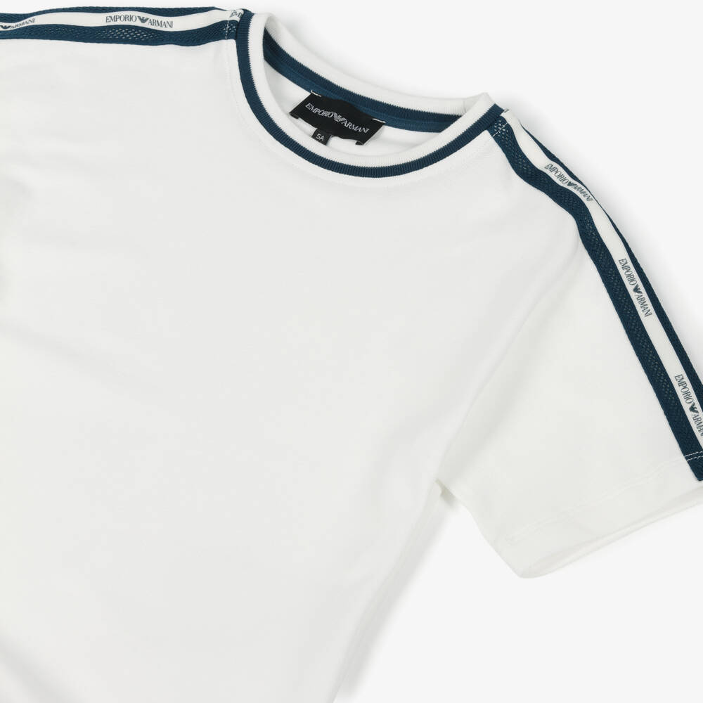 Emporio Armani-Boys Cotton Comfort Blue Short Set | Childrensalon Outlet