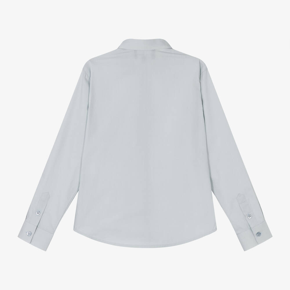 Emporio Armani-Boys Cotton Poplin Shirt | Childrensalon Outlet