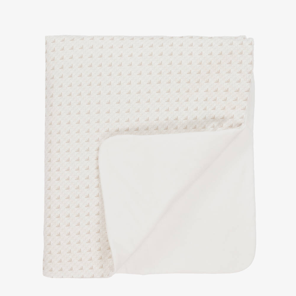 Emporio Armani-Boys Cozy Beige Padded Cotton Throw | Childrensalon Outlet