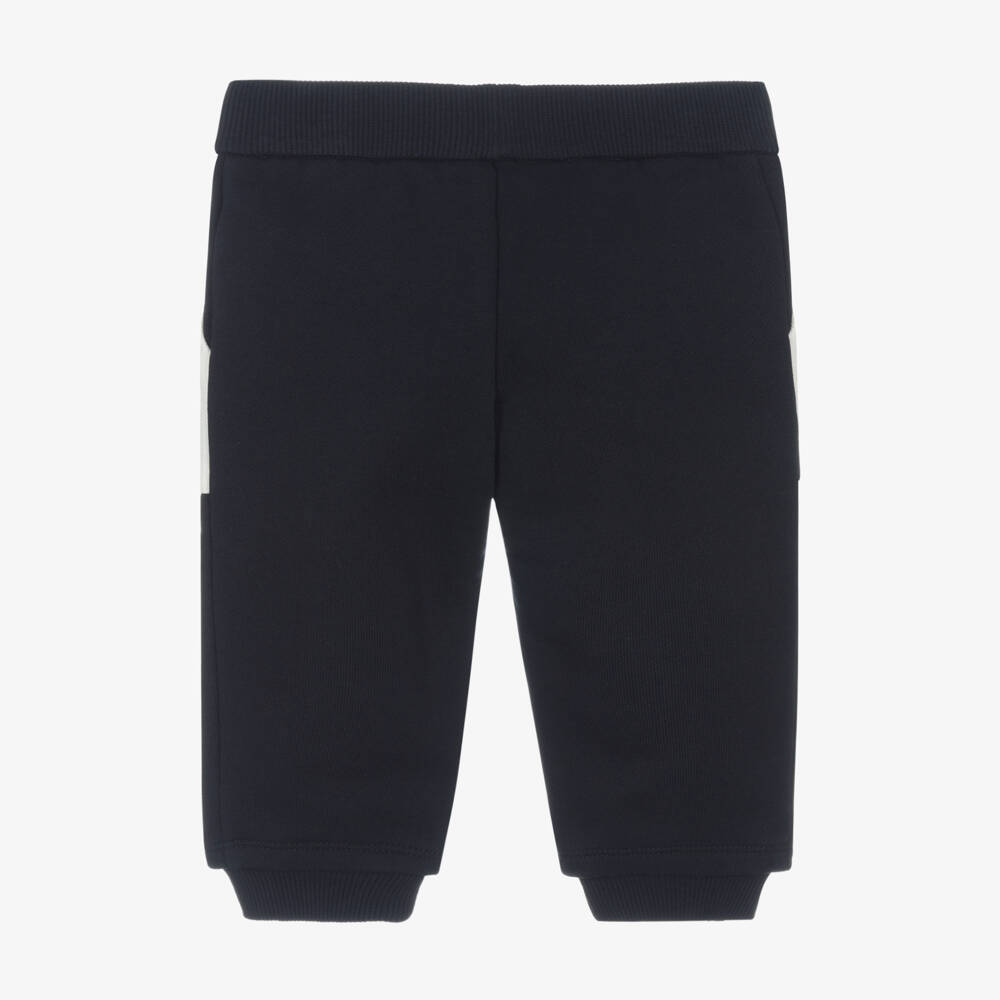 Emporio Armani-Уютные синие хлопковые джоггеры для мальчиков | Childrensalon Outlet