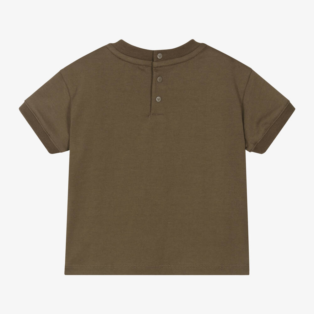 Emporio Armani-Boys Cozy Brown Jersey Tee | Childrensalon Outlet