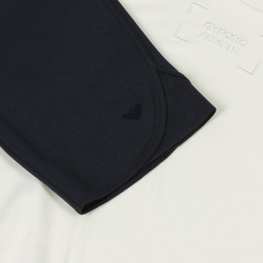 Emporio Armani-Кремовый и синий комплект шорт для мальчиков | Childrensalon Outlet