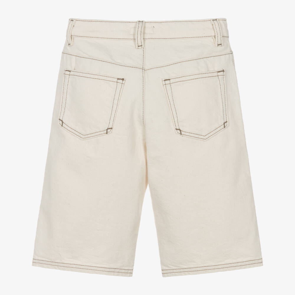 Emporio Armani-Boys Cream Twill Adventure Shorts | Childrensalon Outlet