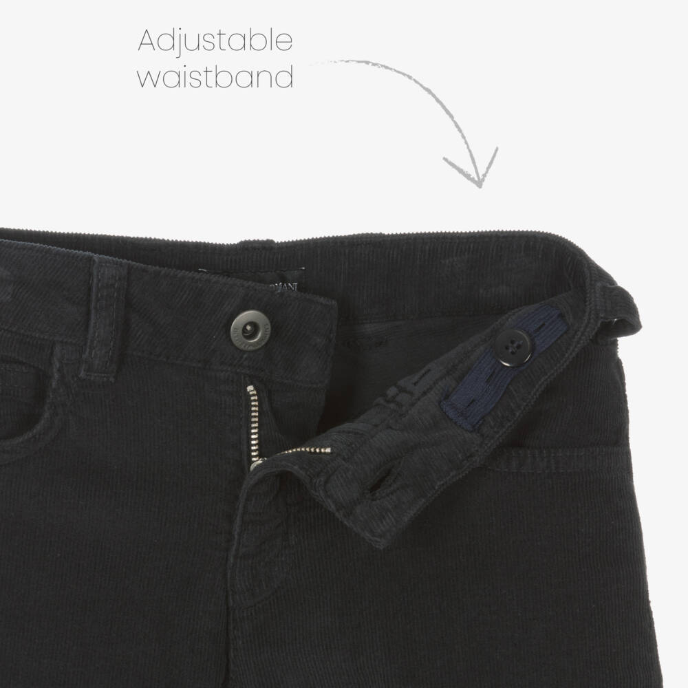 Emporio Armani-Boys Dark Blue Corduroy Pants | Childrensalon Outlet