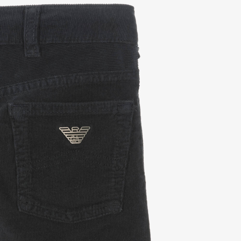 Emporio Armani-Boys Dark Blue Corduroy Pants | Childrensalon Outlet