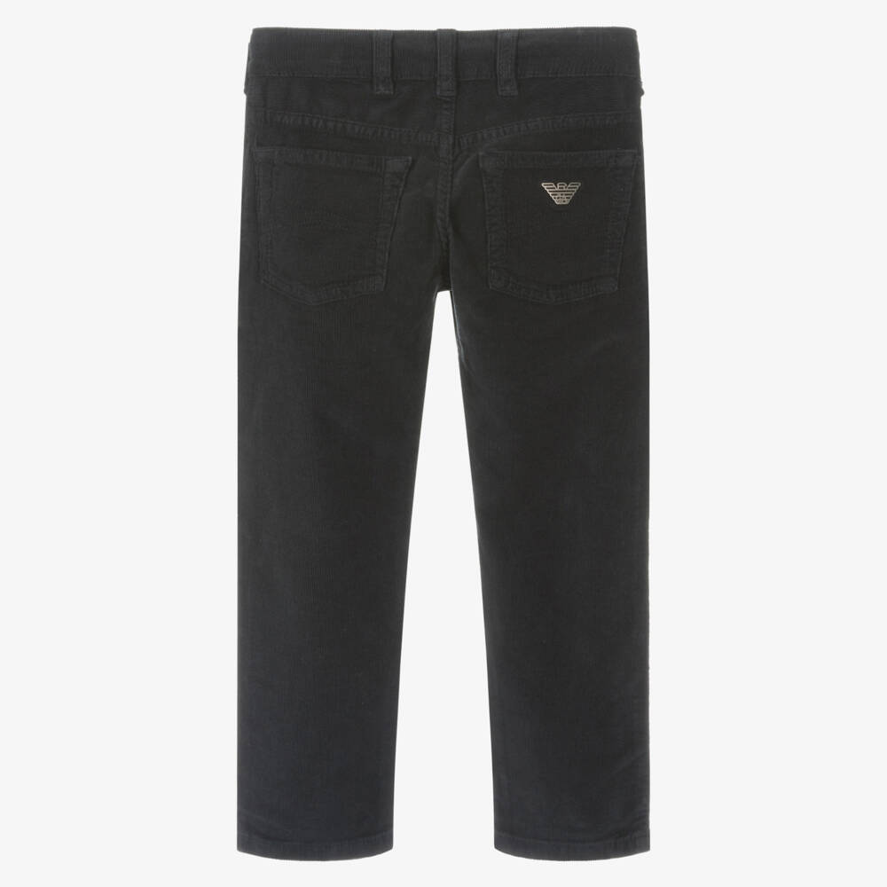 Emporio Armani-Boys Dark Blue Corduroy Pants | Childrensalon Outlet
