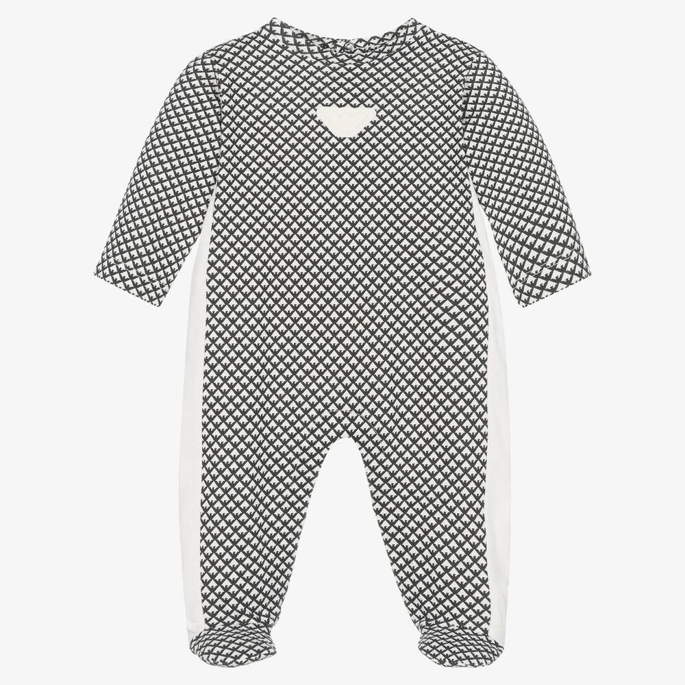 Emporio Armani - Grenouillère bleu foncé en coton | Childrensalon