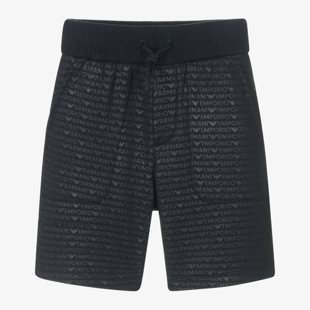 Emporio Armani-Синие шорты из хлопкового джерси для мальчиков | Childrensalon Outlet