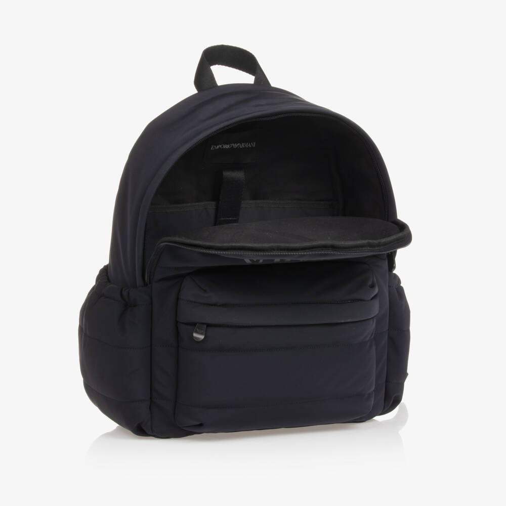 Emporio Armani-Boys Dark Blue Quilted Backpack | Childrensalon Outlet