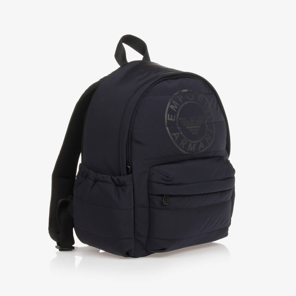 Emporio Armani-Boys Dark Blue Quilted Backpack | Childrensalon Outlet