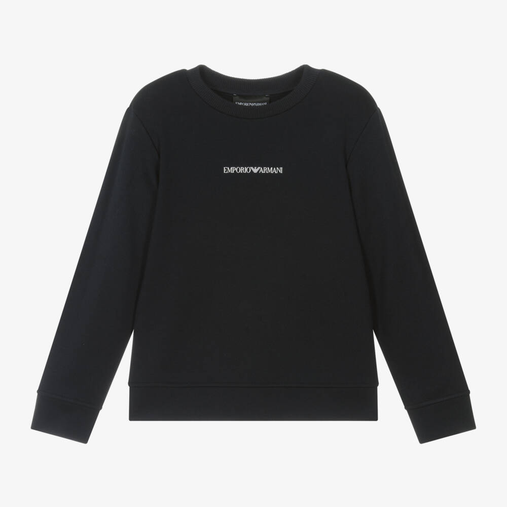 Emporio Armani-Boys Deep Blue Logo Sweatshirt | Childrensalon Outlet