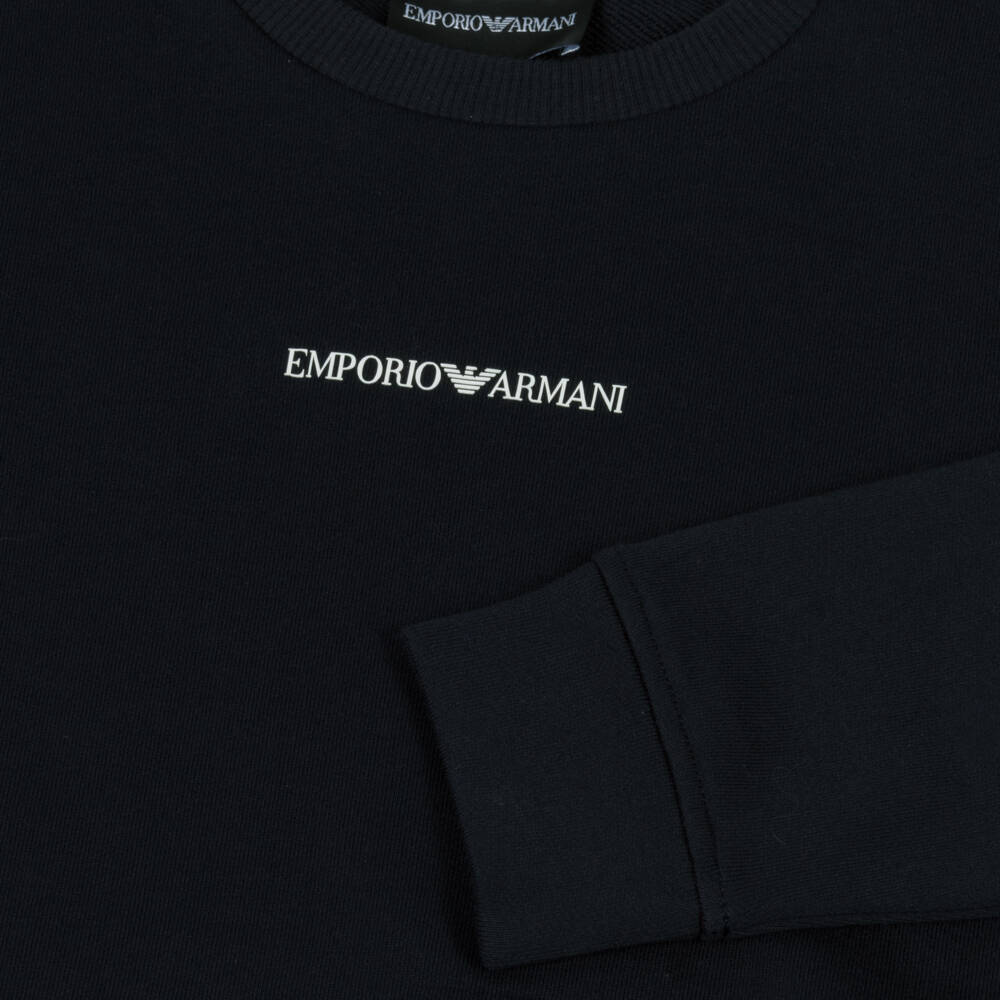 Emporio Armani-Boys Deep Blue Logo Sweatshirt | Childrensalon Outlet