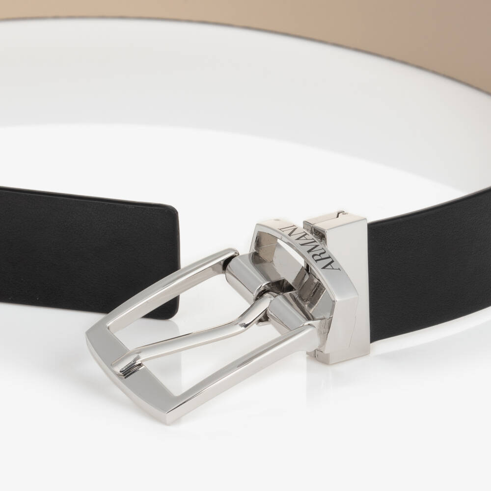 Emporio Armani-Boys Dual-Tone Reversible Belt | Childrensalon Outlet