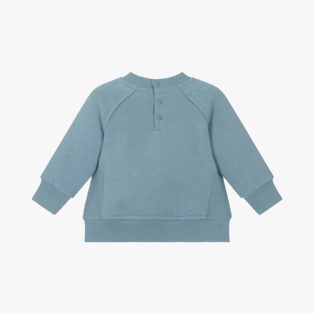 Emporio Armani-Boys Dusky Blue Crest Sweatshirt | Childrensalon Outlet